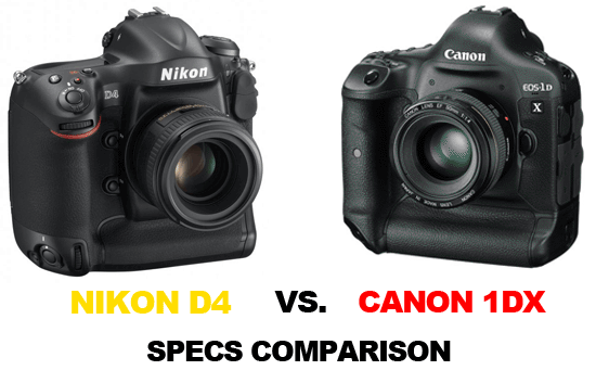 Nikon D4 vs Canon 1Dx specs comparison Nikon D4 vs. Canon EOS 1Dx specs comparison