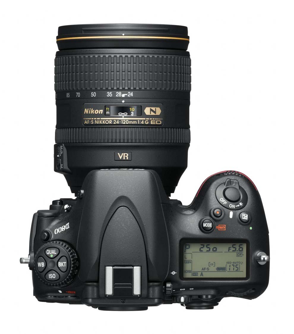 Top view of the Nikon D800