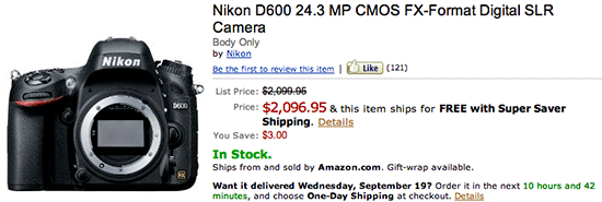 Nikon D600 in stock Nikon D600 now in stock