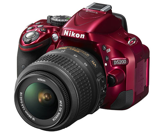Nikon D5200 DSLR in red Nikon D5200 and WR R10/WR T10 wireless remote controller announcements