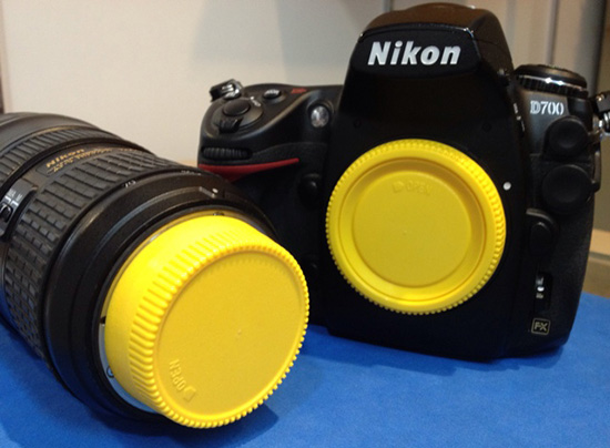 Yellow-Nikon-lens-mount-cap