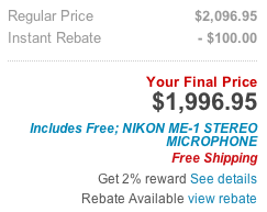Nikon D600 deal with free mic