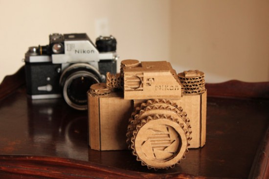 Nikon F camera made from cardboard