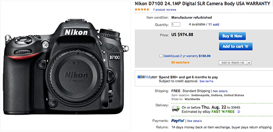 Refurbished-Nikon-D7100-DSLR-camera-deal