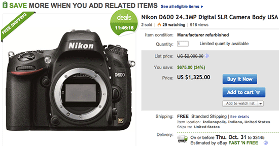 Refurbished-Nikon-D600-deal