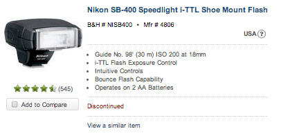 Nikon-SB-400-discontinued
