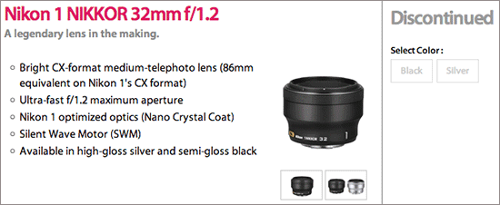 Nikon-1-Nikkor-32mm-f1.2-lens-discontinued