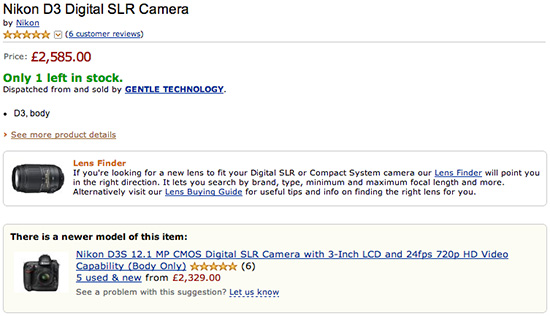 New-Nikon-D3-D3s-for-sale-Amazon-UK