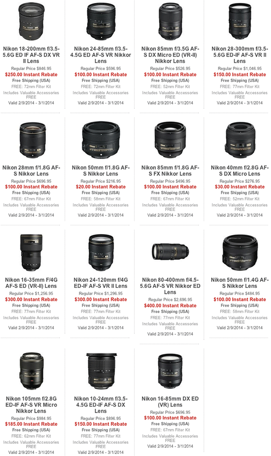 Nikon-instant-lens-rebates-free-accessories