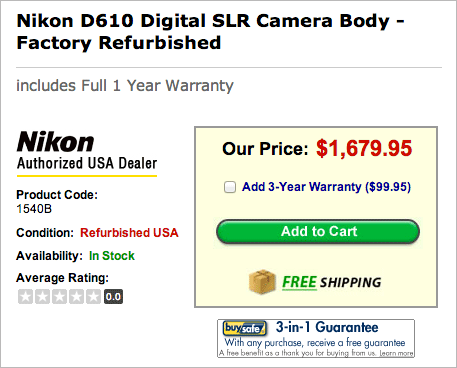 Refurbished-Nikon-D610-camera-sale