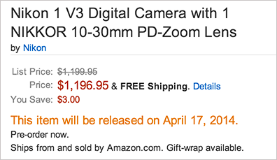 Nikon-1-V3-camera-shipping-date