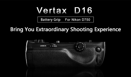 Pixel-Vertax-D16-battery-grip-for-Nikon-D750-DSLR-camera
