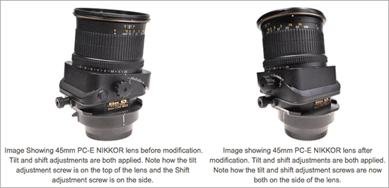 Modification-of-tilt-and-shift-mechanism-of-Nikon-PC-E-lenses
