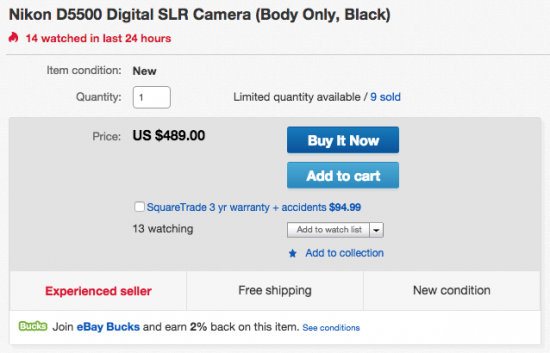 Nikon D5500 camera sale