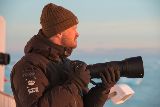 Author in the field on Svalbard – photo by WildPhoto Travel guide and friend Frede Lamo.