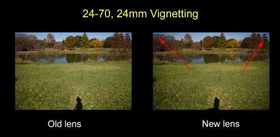Nikon AF-S Nikkor 24-70mm f:2.8E ED VR lens review vignetting