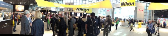 Nikon booth at the 2015 PhotoPlus Expo panorama