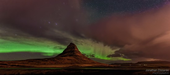 Aurora Over Kirkjufell Nikon 14-24mm, 14mm, f/2.8, 15s, ISO 3200