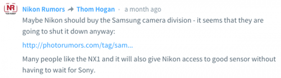Nikon buying Samsung rumors
