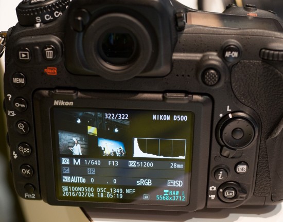 Nikon D500 ISO 51,200 info screen