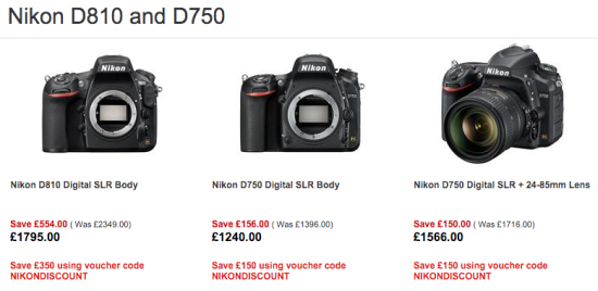 Nikon D810 D750 UK sale