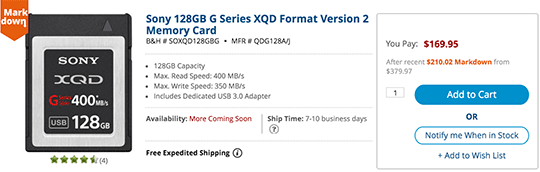 Sony-XQD-memory-card-price-drop