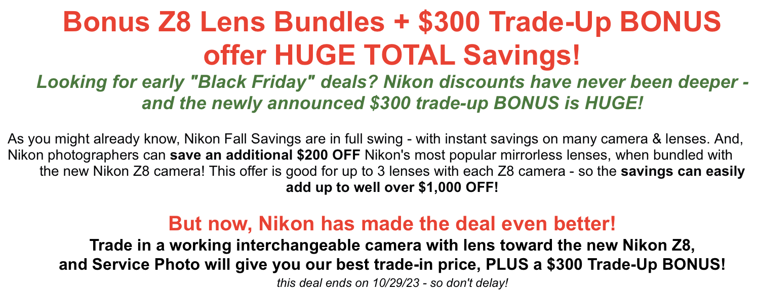 Nikon Z8 & lens bundle $500 off: Black Friday camera deal