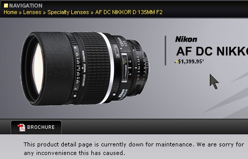 nikon 135mm f2 dc used