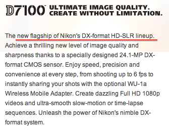 Nikon D7100 flagship DX camera