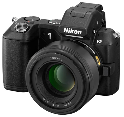 Nikon-1-V2-camdera-with-1-Nikkor-32mm-f1.2-lens