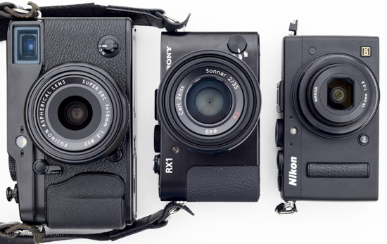 Nikon Coolpix A Sony RX1 Fuji X-Pro1 size comparison 2
