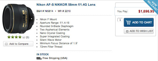 Nikon-58mm-f1.4G-lens-in-stock