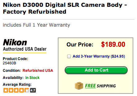 Refurbished Nikon D3000