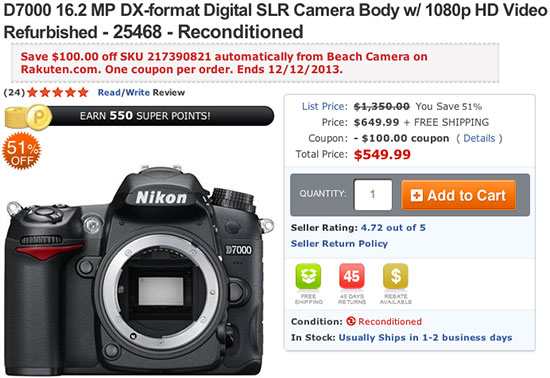Refurbished-Nikon-D7000-camera-deal