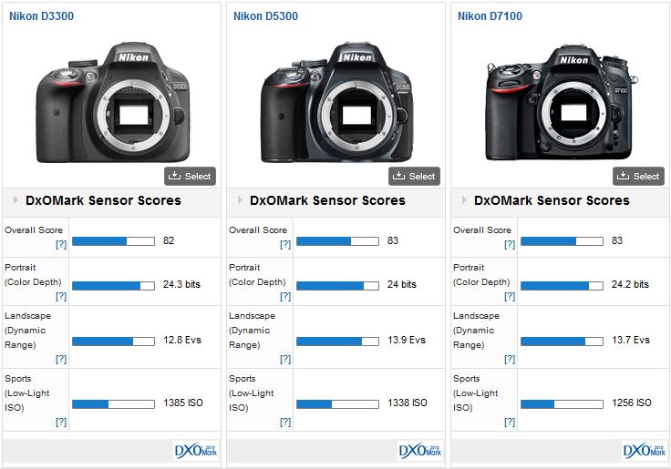 Nikon D3300 camera DxOMark test