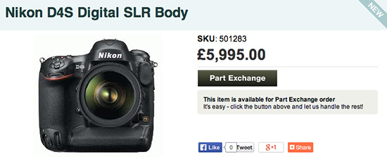 Nikon-D4s-camera-UK-pricing
