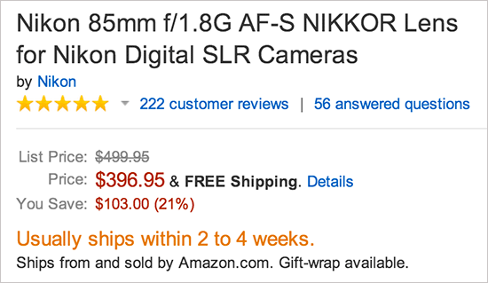 Nikon-85mm-f1.8G-lens-sale