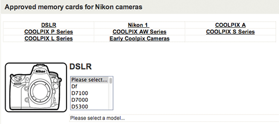 Approved-memory-cards-for-Nikon-cameras