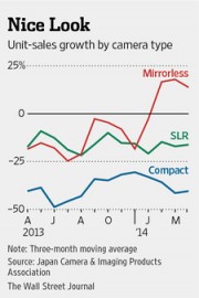 Camera sales growth by camera type