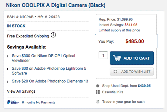 Nikon-Coolpix-A-camera-sale