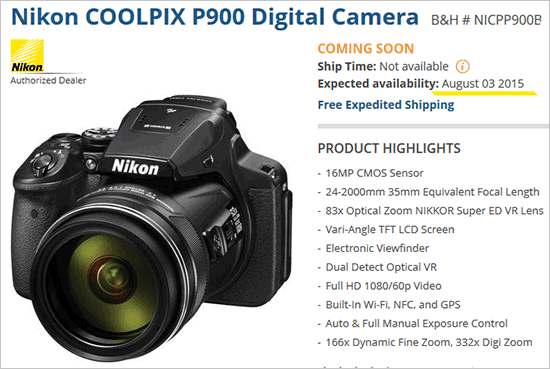 Nikon COOLPIX P900  Read Reviews, Tech Specs, Price & More