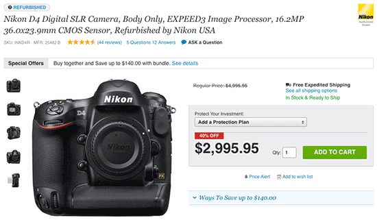 Nikon-D4-DSLR-camera-refurbished-deal