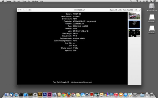 Raw Right Away NEF plugin for Mac OS