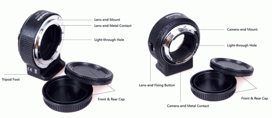 Commlite Nikon F-mount to Sony E-mount autofocus adapter