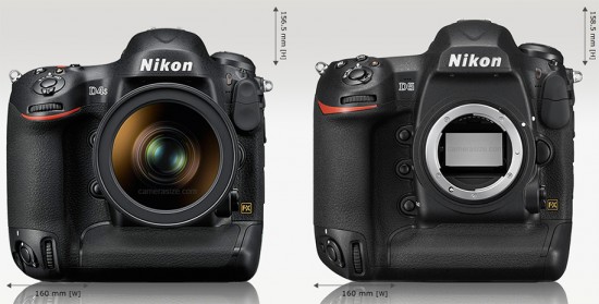 Nikon-D4s-vs.-D5-size-comparison