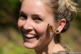 My lovely girlfriend being attacked by butterflies