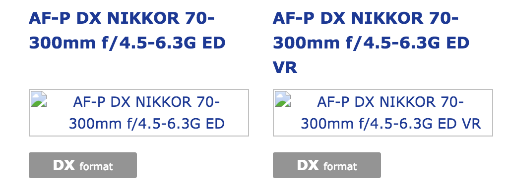 Nikon AF-P DX Nikkor 70-300mm f/4.5-6.3G ED lens leaked