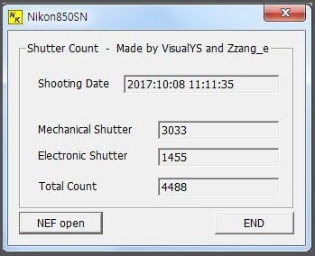 how to check shutter count using exiftool