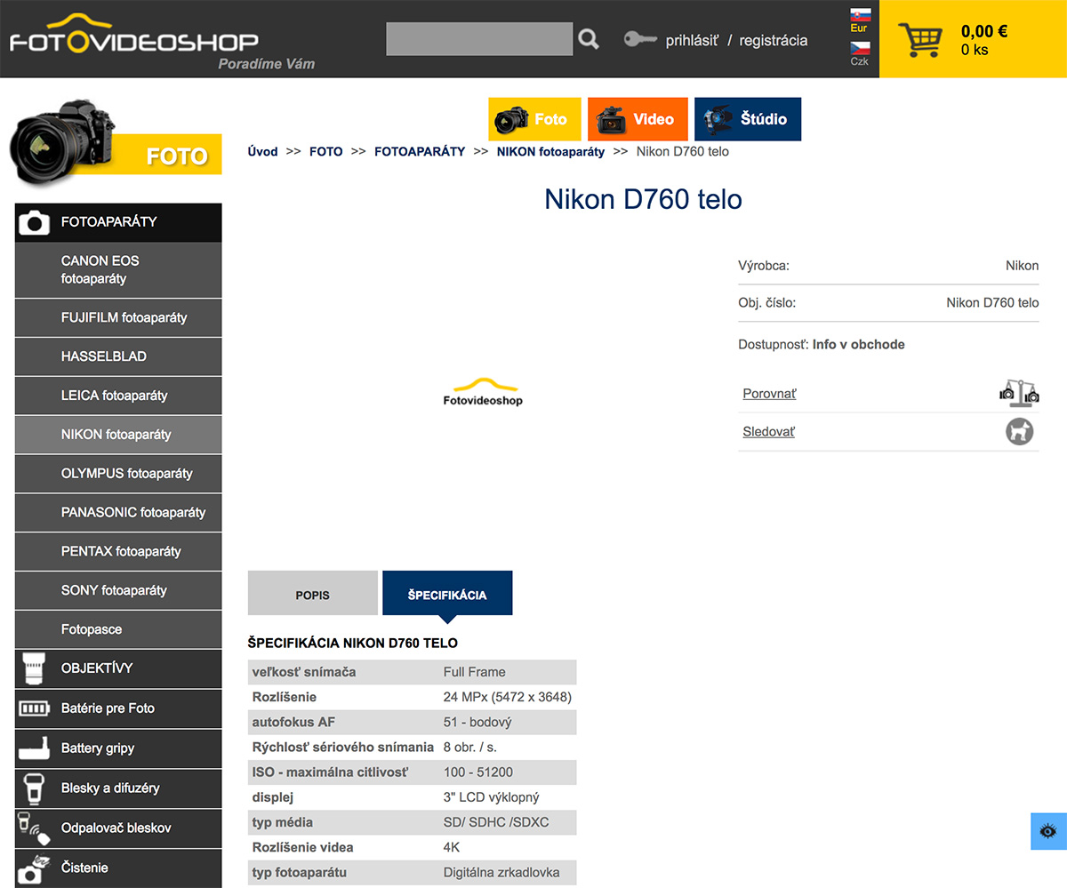 optioneel Eindig Perceptie Nikon D760 DSLR camera listed in a Slovakian online store *UPDATED* - Nikon  Rumors