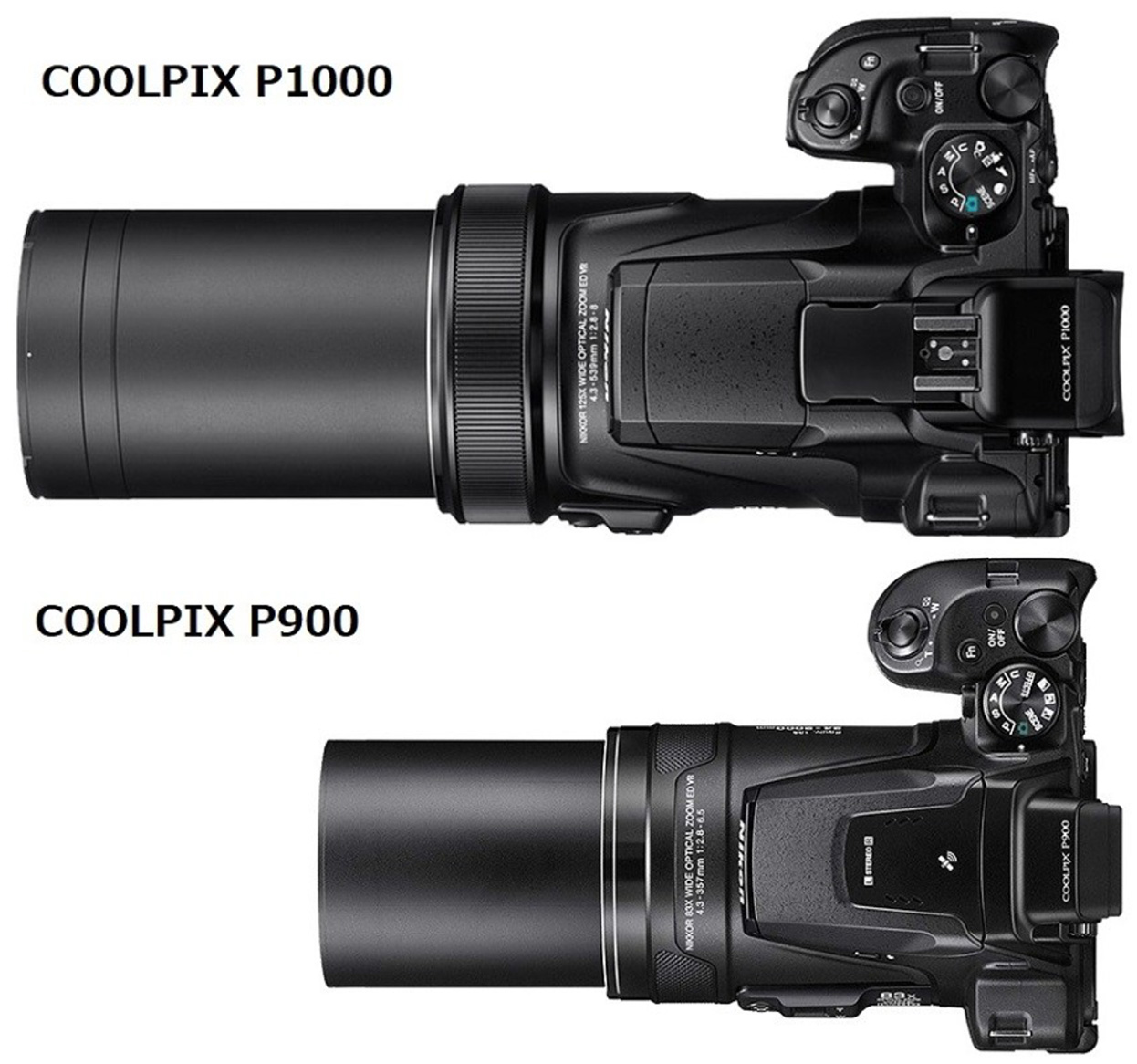 Nikon Coolpix P1000 vs. Nikon Coolpix P900 specifications